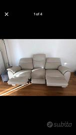 divano in pelle con 2 chaise longue