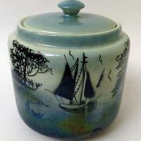 Porta Thè Porta Biscotti Ceramica  ½ ‘900 England