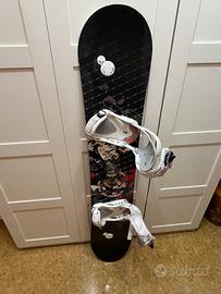 Tavola da snowboard 162cm con attacchi drake king