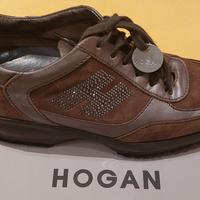 Hogan originali in pelle con camoscio,  brillantin