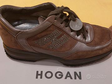 Hogan originali in pelle con camoscio,  brillantin