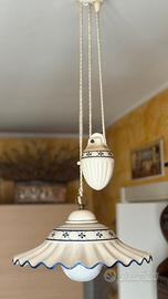 Lampadario artigianale ceramica con contrappeso
