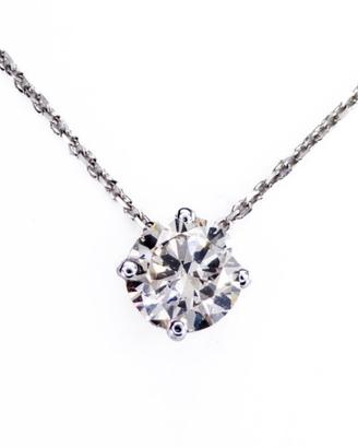 Collana - 14 carati oro bianco - 1,00 ct diamante