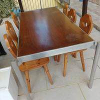 tavolo legno e acciaio 