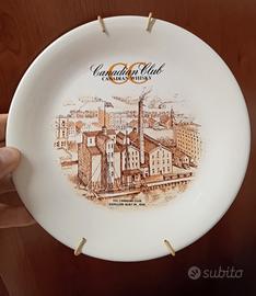 VECCHIO PIATTO PUBBLICITARIO WHISKY CANADIAN CLUB 
