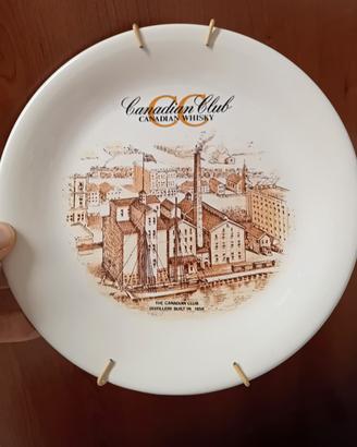 VECCHIO PIATTO PUBBLICITARIO WHISKY CANADIAN CLUB 