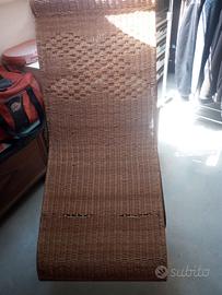 lettino in vimini telaio in ferro