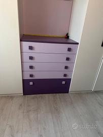 Cassettiera comodino e mensole