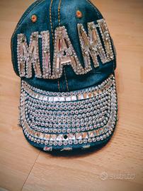 Cappello  jeans donna Miami con strass