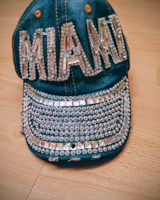 Cappello  jeans donna Miami con strass