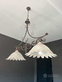 Lampadario in ferro battuto