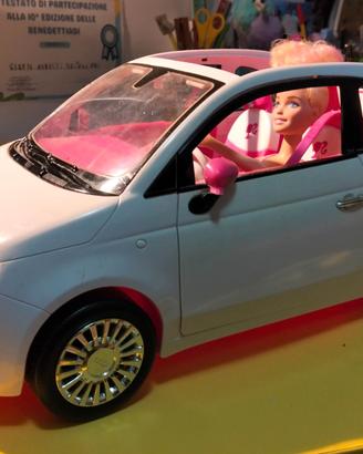 🚗 FIAT 500 BARBIE MATTEL – Cabrio Bianca/Rosa 💖