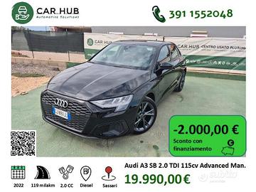Audi A3 SPB 2.0 TDI Advanced 116cv 2022
