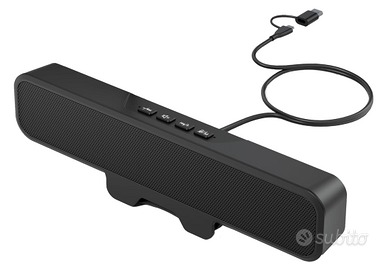 Soundbar PC con Clip per Monitor 20W Stereo usb-C/