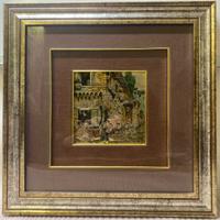 Quadro con cornice su foglia argento