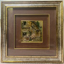 Quadro con cornice su foglia argento