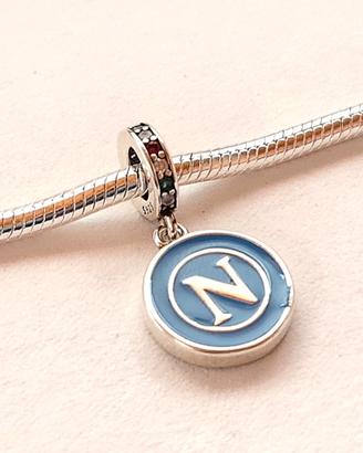 Charm Napoli scudetto argento 925 modello Pandora