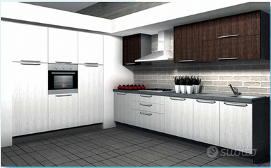 Cucina laminato 180 + 270cm con 4 elettrodomestici