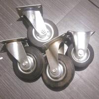 4 RUOTE A FORCELLA GOMMA RICAMBIO PIASTRA 100X85