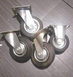 4 RUOTE A FORCELLA GOMMA RICAMBIO PIASTRA 100X85