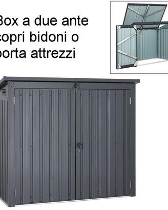 Box copri porta bidoni spazzatura esterno giardino