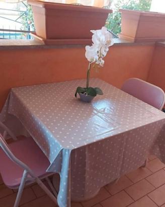 Camera con angolo cottura bagno e balcone 