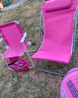 Sedia e lettino da spiaggia per bimba