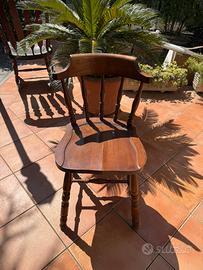Set 4X sedie in legno di noce