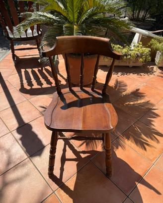 Set 4X sedie in legno di noce
