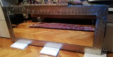 Specchio Vintage in Acciaio Smerigliato