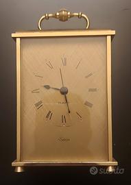 Orologio da tavolo in ottone dorato Swiza 