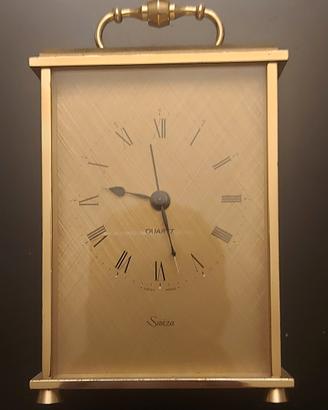 Orologio da tavolo in ottone dorato Swiza 