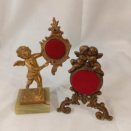 Coppia Porta Orologio In Bronzo