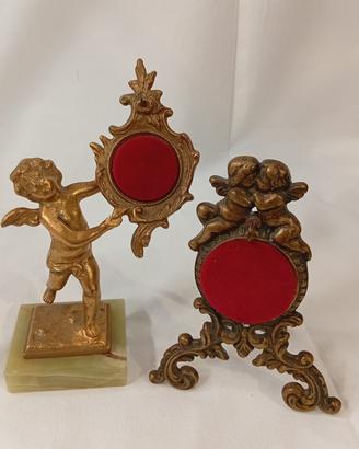 Coppia Porta Orologio In Bronzo