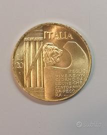 20 lire 1928 dorato 