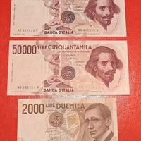 tre banconote lire italiane FDS