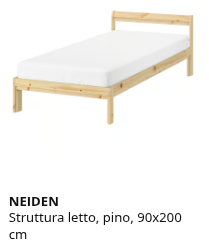 Letto singolo completo + comodino