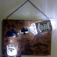 Quadro lampada bottiglia Jack Daniel's artigianale