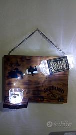 Quadro lampada bottiglia Jack Daniel's artigianale