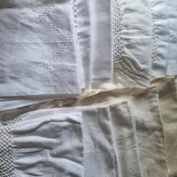 asciugamani lino con frange  biancheria  stock