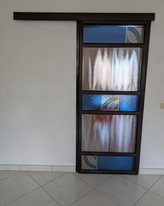 Porta Scorrevole di Design in Vetro Artistico