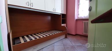 Cameretta a ponte doppio letto misure H250x247x90