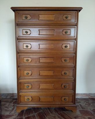 Cassettiera settimino in legno anni'70