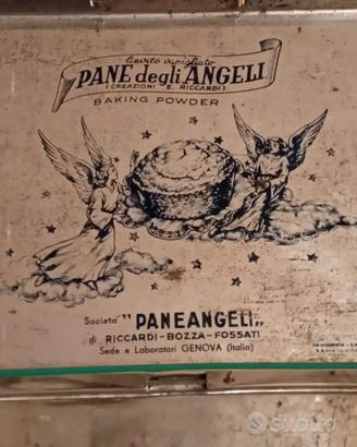 VECCHIA SCATOLA IN LATTA PANE DEGLI ANGELI VINTAGE