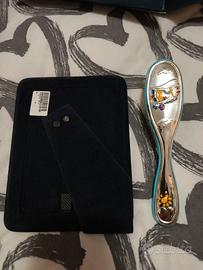 cornice argento +portaposata+spazzola neonato 