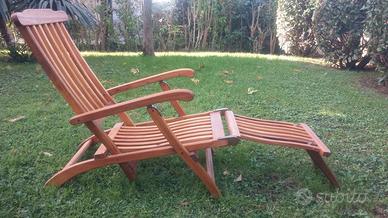 sdrai in teak da giardino , 1 coppia