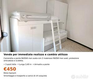 Cameretta a ponte 450€
