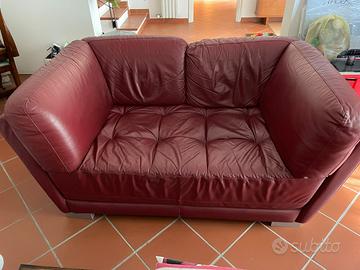 Divano piu 2 poltrene in pelle