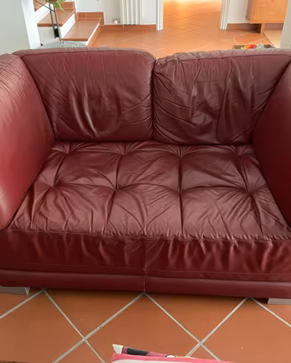 Divano piu 2 poltrene in pelle