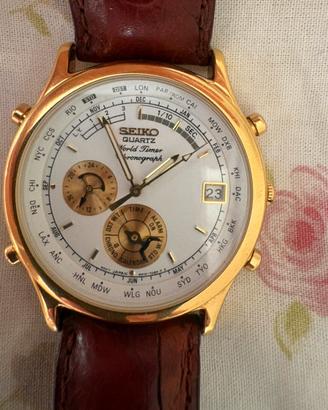 Seiko Quartz World Timer Chronograph 6M15-7080